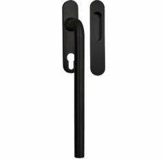 Hef/Schuifdeurbeslag Leona PC69 met schuifdeurkom RVS zwart