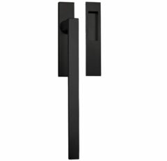 Hef/Schuifdeurbeslag Tavira met schuifdeurkom RVS zwart