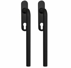 Hef/Schuifdeurbeslag Leona PC69 paar op ovaal schild RVS zwart