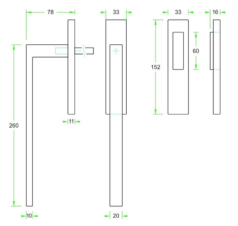 Hef/Schuifdeurbeslag Tavira met schuifdeurkom RVS