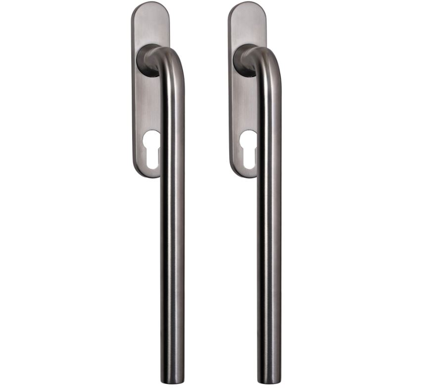 Hef/Schuifdeurbeslag Leona PC69 paar op ovaal schild RVS