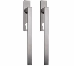 Hef/Schuifdeurbeslag Tavira PC69 paar op rechthoekig schild RVS