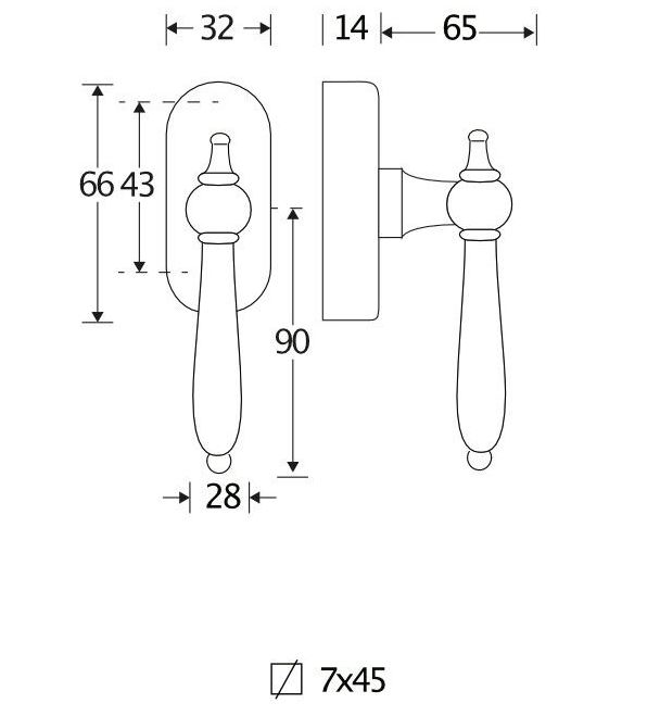 Draaikiepgarnituur Barock/Elegant messing antiek