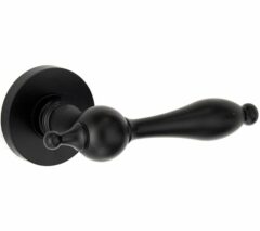 Deurkruk op geveerd rozet Barock/Vivo mat zwart