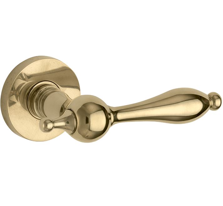 Deurkruk op geveerd rozet Barock/Vivo messing ongelakt