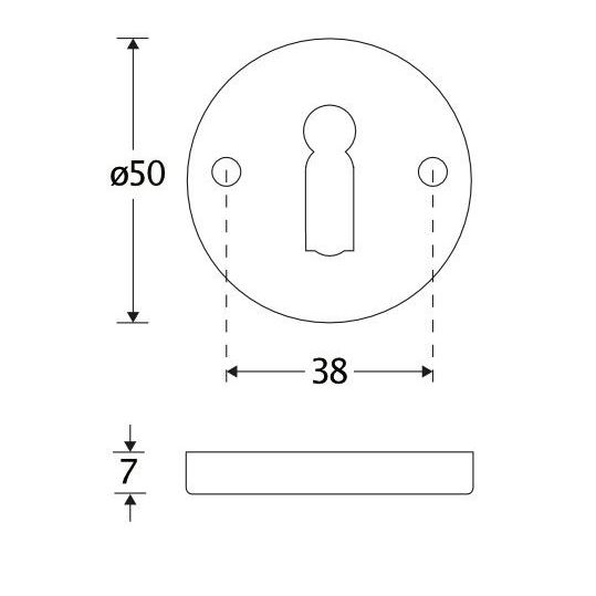 Set van twee sleutelplaatjes Elegant BB mat nikkel ongelakt