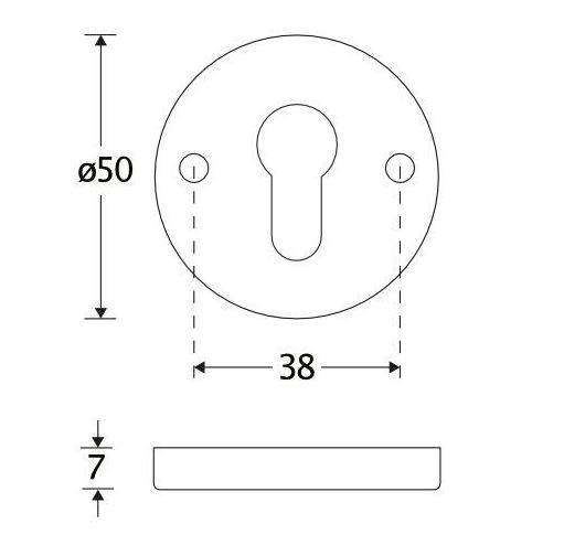 Set van twee PC-Plaatjes Elegant BB mat nikkel ongelakt
