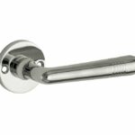 Deurkruk op ongeveerd rozet Art-Deco/Elegant glans nikkel