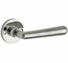 Deurkruk op ongeveerd rozet Art-Deco/Elegant glans nikkel
