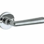 Deurkruk op ongeveerd rozet Art-Deco/Elegant glans chroom