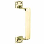 Deurgreep Art-Deco messing gelakt