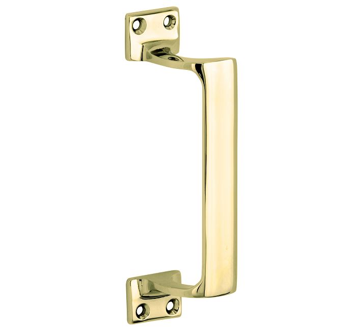 Deurgreep Art-Deco messing gelakt