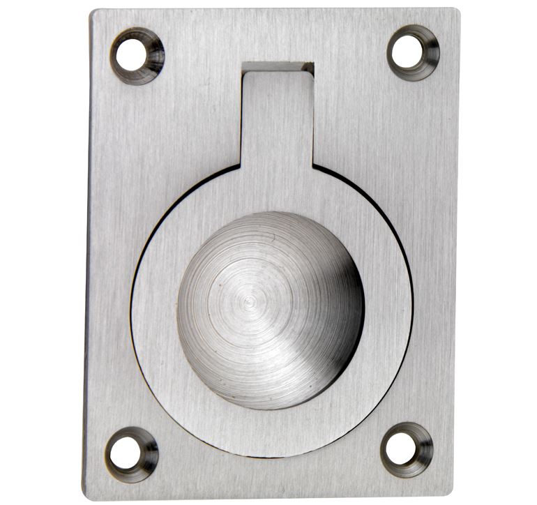 Luikring rechthoekig 40x30 mm mat nikkel gelakt