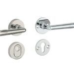 SKG3 kruk/kruk op rozet Art-Deco Rechts + kerntrekbeveiliging glans nikkel/glans chroom