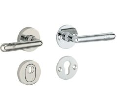 SKG3 kruk/kruk op rozet Art-Deco Rechts + kerntrekbeveiliging glans nikkel/glans chroom