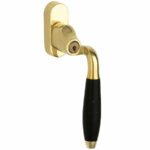 SKG2 Draaikiepgarnituur afsluitbaar Bonton ebben/Smal Rechts messing ongelakt