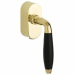 SKG2 Draaikiepgarnituur afsluitbaar Bonton ebben/Elegant messing ongelakt