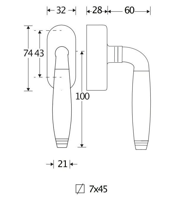 SKG2 Draaikiepgarnituur afsluitbaar Bonton ebben/Elegant messing ongelakt