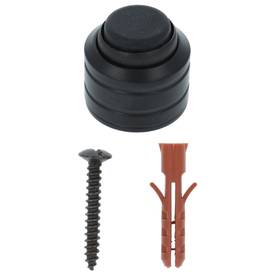 Deurstop wandmontage met veer zwart