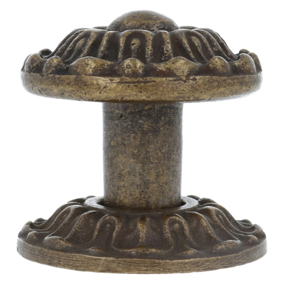 Deurknop bloem messing antiek 71mm