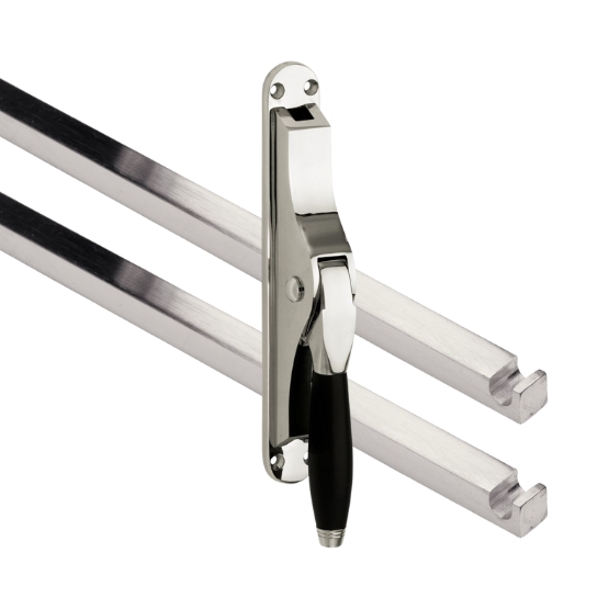 Pomp-espagnolet Bonton ebben Glans Nikkel Inclusief 2 Stangen