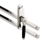 Kruk-espagnolet Afsluitbaar Bonton ebben Rechts Glans Nikkel Inclusief 2 Stangen