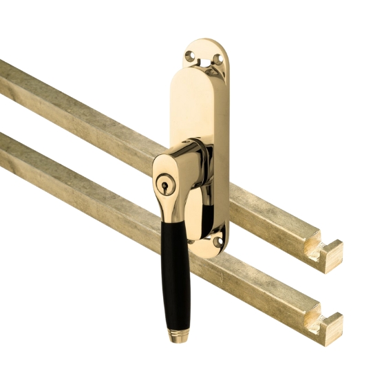 Kruk-espagnolet Afsluitbaar Bonton ebben Links Messing Ongelakt Inclusief 2 Stangen