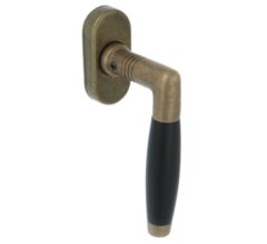 Draaikiepgarnituur messing antiek + ebben