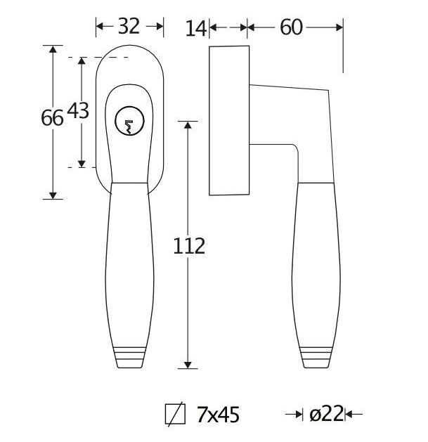 SKG2 Draaikiepgarnituur afsluitbaar Bonton bubinga/ovaal messing ongelakt