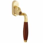 SKG2 Draaikiepgarnituur afsluitbaar Bonton bubinga/Smal Rechts messing ongelakt