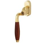 SKG2 Draaikiepgarnituur afsluitbaar Bonton bubinga/Smal Links messing ongelakt