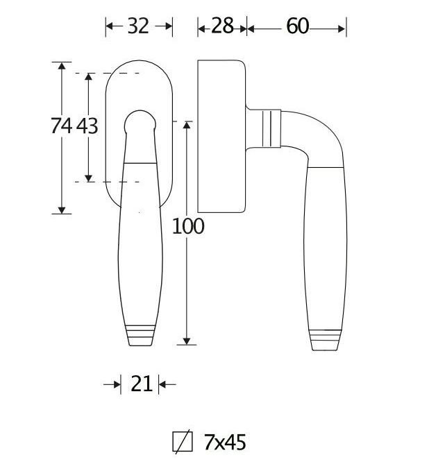 SKG2 Draaikiepgarnituur afsluitbaar Bonton bubinga/Elegant messing ongelakt