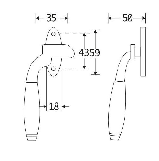 Raamboom Met Sluitplaat Links Bonton bubinga messing ongelakt