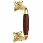 Deurgreep Bonton bubinga 110mm messing ongelakt