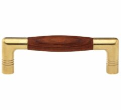 Meubelgreep Bonton bubinga 96 mm messing ongelakt
