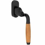 SKG2 Draaikiepgarnituur afsluitbaar Ton teak/smal Rechts mat zwart