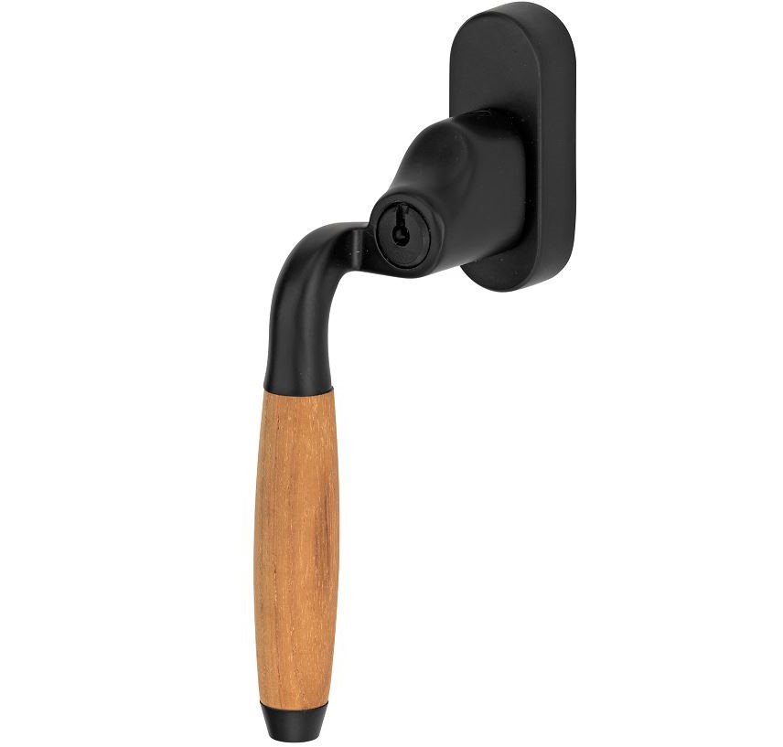 SKG2 Draaikiepgarnituur afsluitbaar Ton teak/smal Links mat zwart