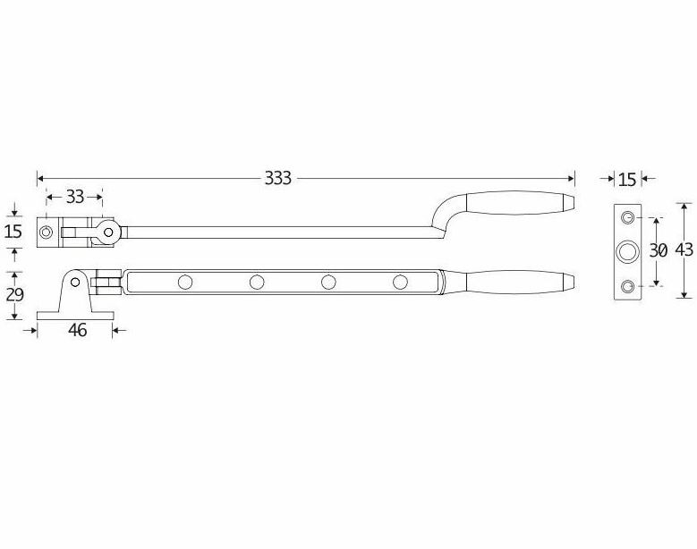 Uitzetijzer Ton teak mat zwart