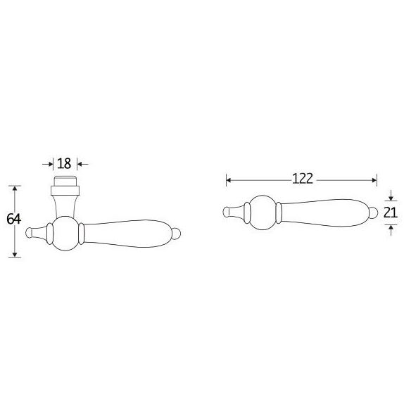 Deurkruk Barock mat zwart