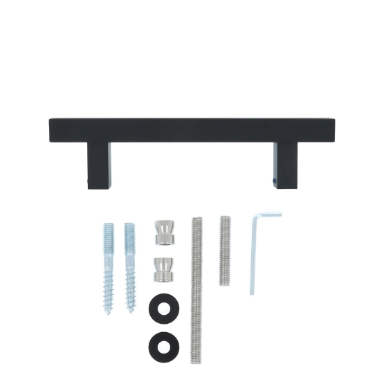 Deurgreep Vierkant HoH 200mm RVS/Zwart