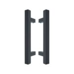 Set Deurgrepen Vierkant HoH 200mm RVS/Zwart