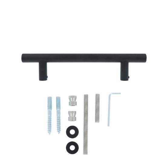 Deurgreep Rond HoH 300mm RVS/Zwart