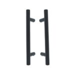 Set Deurgrepen Rond HoH 200mm RVS/Zwart