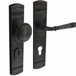 Intersteel voordeurbeslag Helena knop/kruk PC72 met kerntrek beveiliging oud grijs