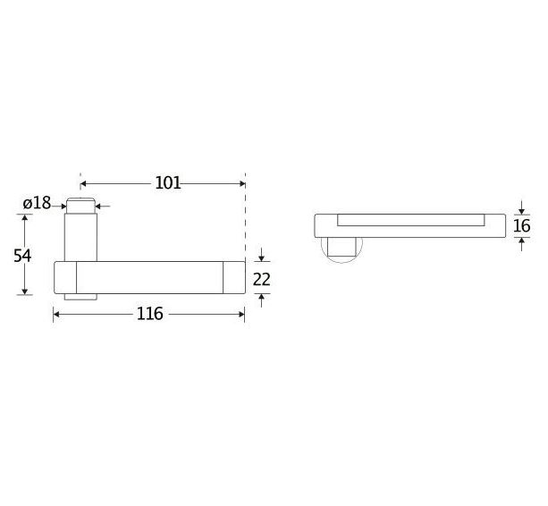Deurkruk Dual ebben glans nikkel