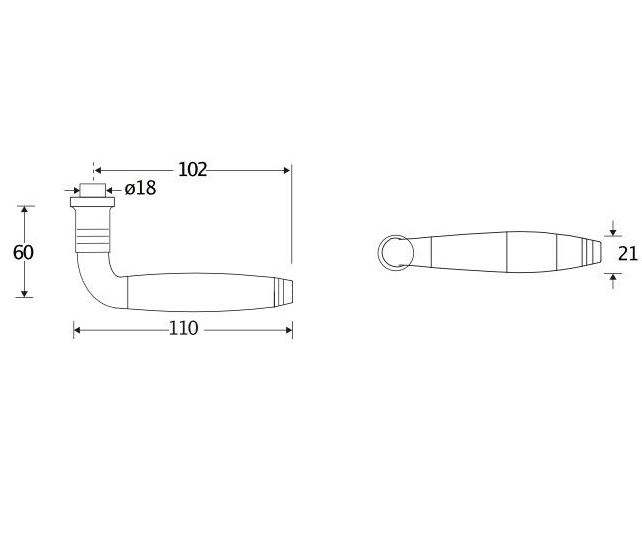 Deurkruk Bonton ebben glans nikkel