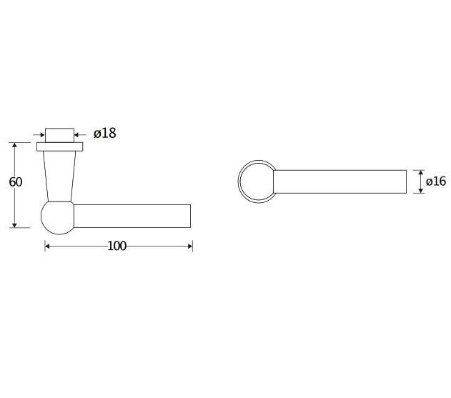 Deurkruk Chemin de Fer 100mm glans nikkel