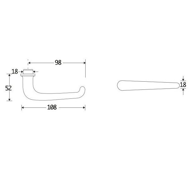 Deurkruk Halfsabel glans nikkel