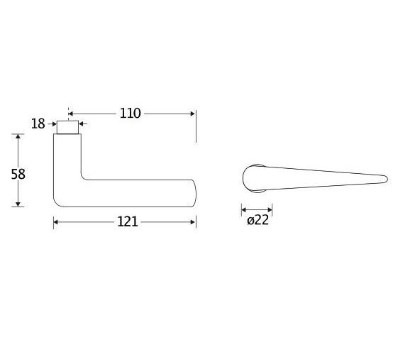 Deurkruk Wig glans nikkel