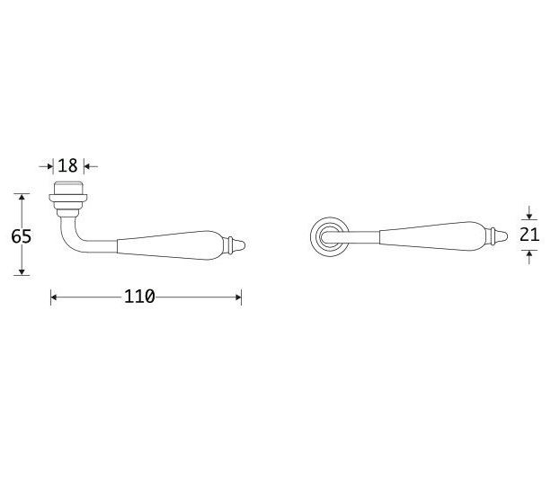 Deurkruk Antique ebben glans nikkel